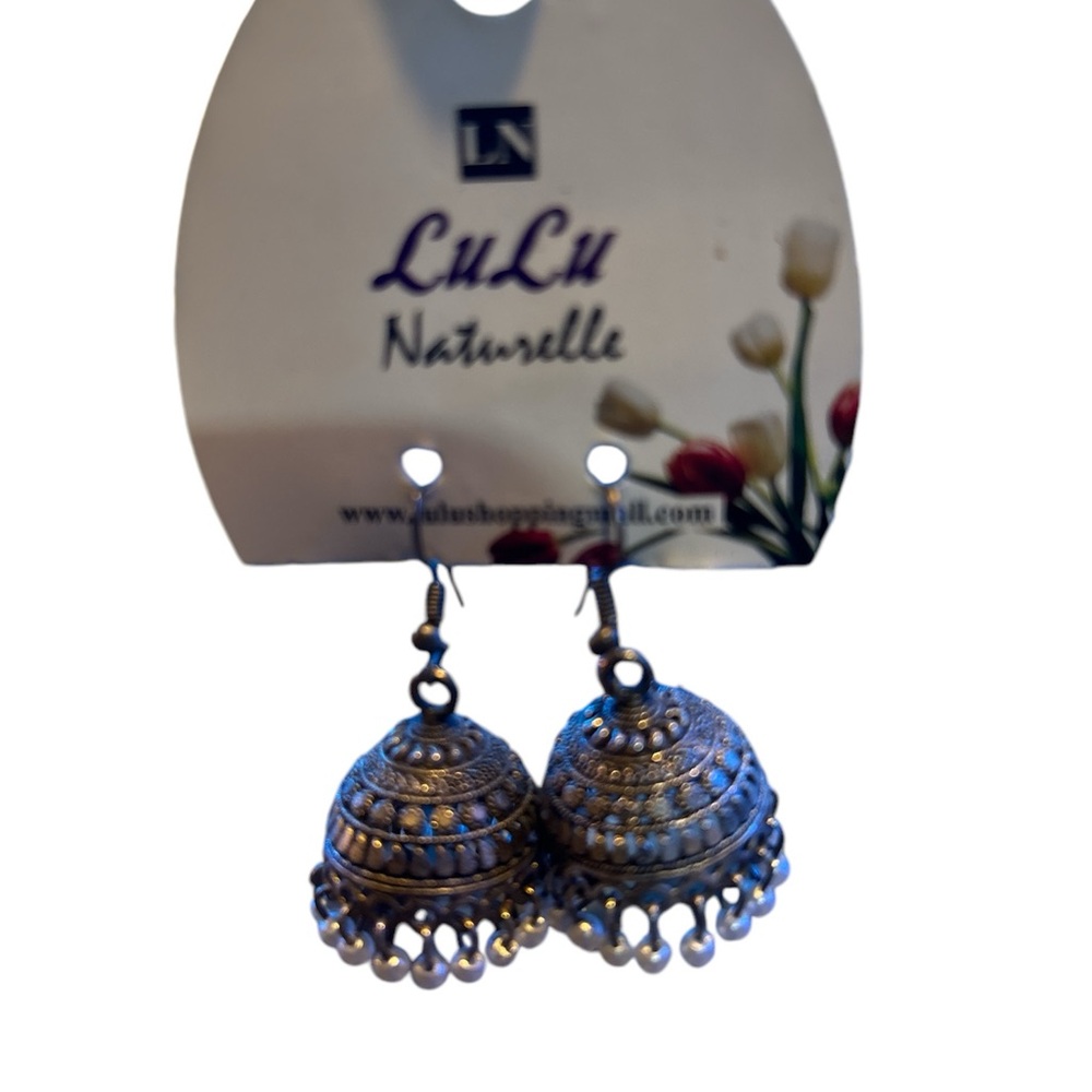 Lulu Naturelle Jhumka Style Dangle Earrings with pearls, New - Picture 2 of 6